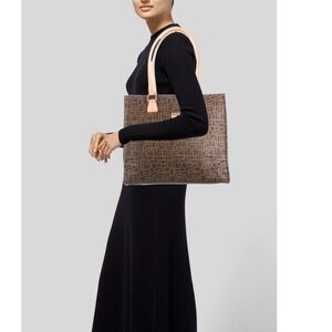 Diane Von Furstenberg Leather Trimmed Tote Brown